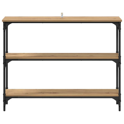 Artesaani tammi konsolipöytä hyllyllä Abdulaziz 100x22.5x75cm