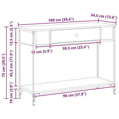Artesaani tammi konsolipöytä Adis 100x34.5x75cm (puinen)
