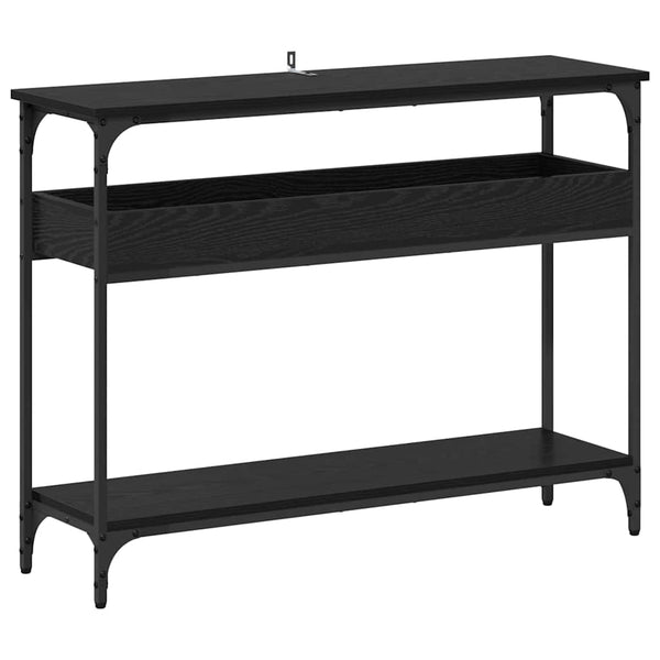Konsolipöytä hyllyllä Musta tammi 100 x 29 x 75 cm Tekninen puu