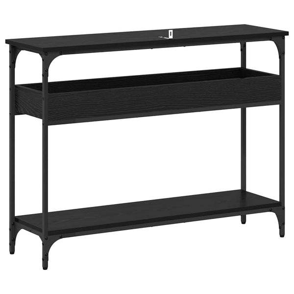 Konsolipöytä hyllyllä Musta tammi 100 x 29 x 75 cm Tekninen puu