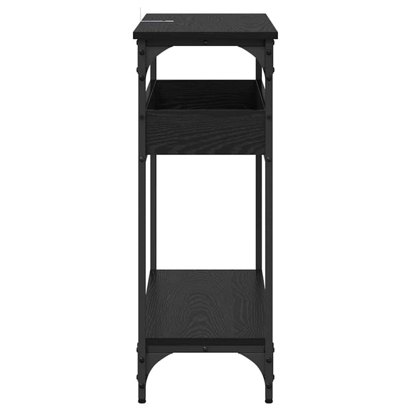 Konsolipöytä hyllyllä Musta tammi 100 x 29 x 75 cm Tekninen puu