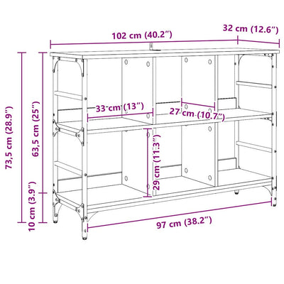 Musta sivupöytä Emesa 102x32x73.5cm (puinen)