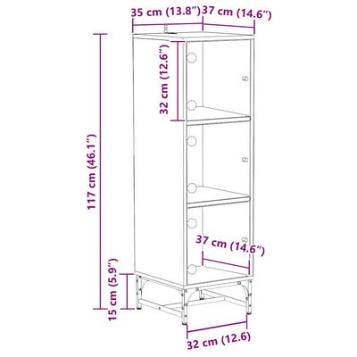 Vanha puu korkea kaappi Kaliopi 35x37x117cm (puinen)