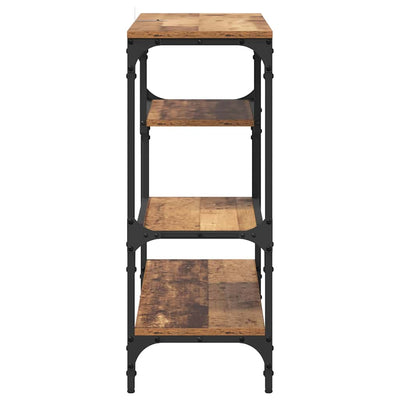 Konsolipöytä hyllyllä Getica 100x30x75cm (vanha puu, puinen)