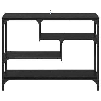 Musta tammi konsolipöytä hyllyllä Alfreda 100x30x75cm (puinen)