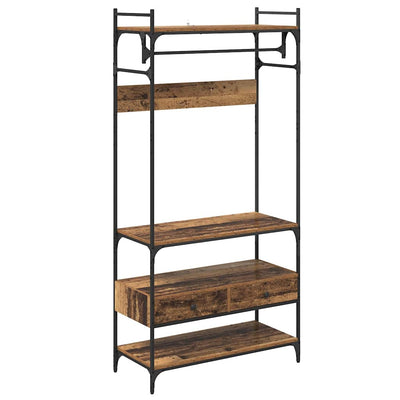 Vanha puu vaatekaappi hyllyllä Ranete 89x39x184.5cm (puinen)