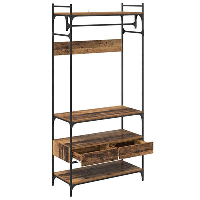 Vanha puu vaatekaappi hyllyllä Ranete 89x39x184.5cm (puinen)