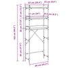 Pesukoneen hylly Musta 0ak 67 x 25 x 163 cm Tekninen puu