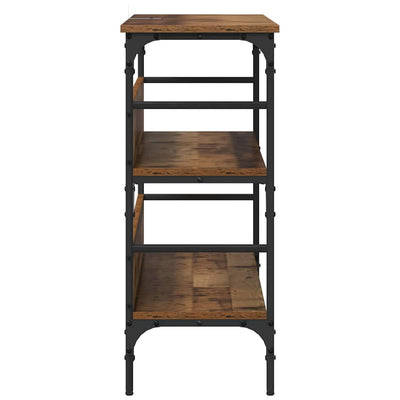 Konsolipöytä hyllyllä Sevora 100x32x75cm (vanha puu, puinen)