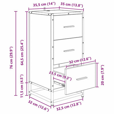Musta tammi sivupöytä Iosib 35.5x35x76cm (puinen)
