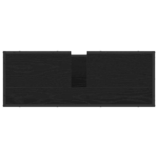 Kylpyhuoneen allaskaappi hyllyllä Musta tammi 90 x 33 x 60 cm