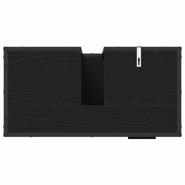 Kylpyhuoneen allaskaappi hyllyllä, musta tammi, mitat 65 x 33 x 60 cm