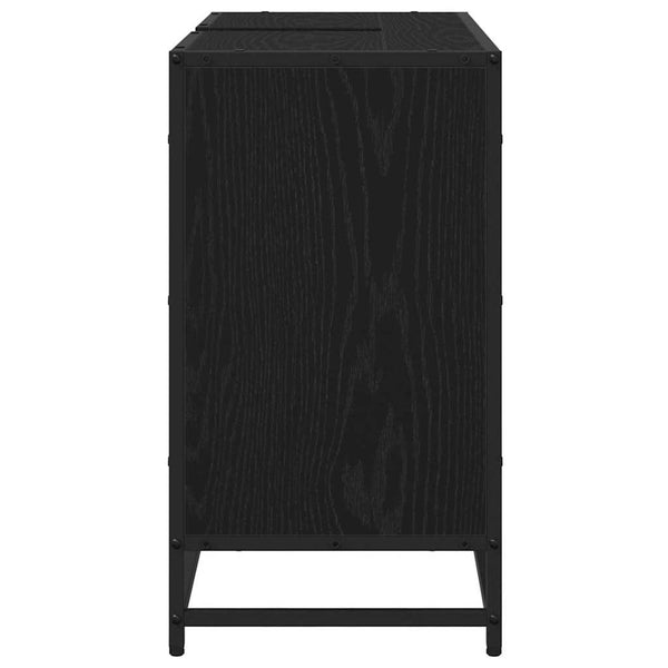 Kylpyhuoneen allaskaappi hyllyllä Musta tammi 80 x 33 x 60 cm