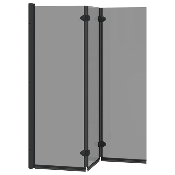 Suihkuseinä Musta 130 x 138 cm ESG-lasi ja alumiini