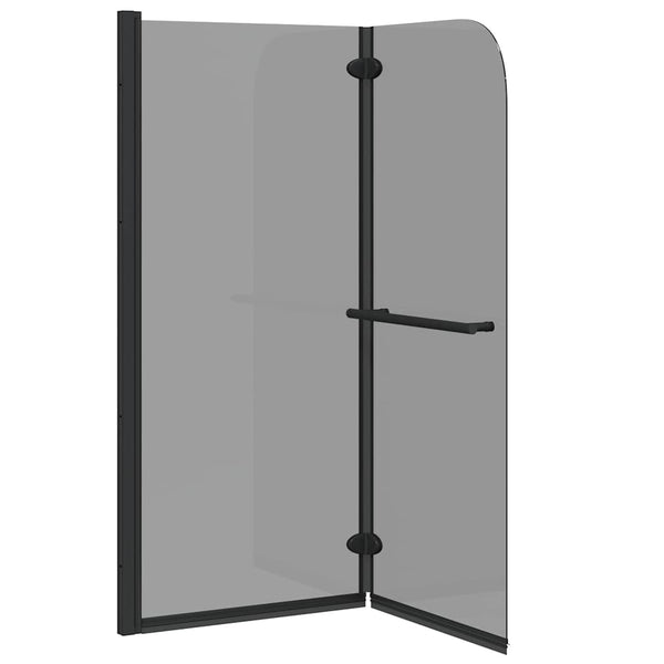 Suihkuseinä Musta 120 x 140 cm ESG-lasi ja alumiini