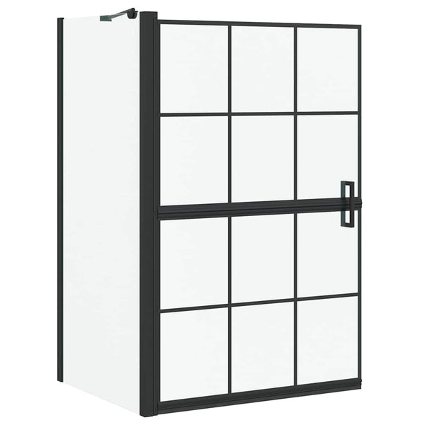 Kylpy suihkuverho Musta ja läpinäkyvä 80 x 68 x 128 cm