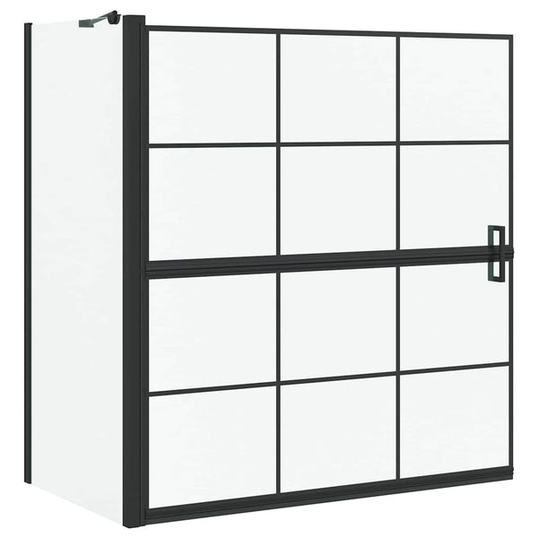 Kylpy suihkuverho Musta ja läpinäkyvä 116 x 68 x 128 cm