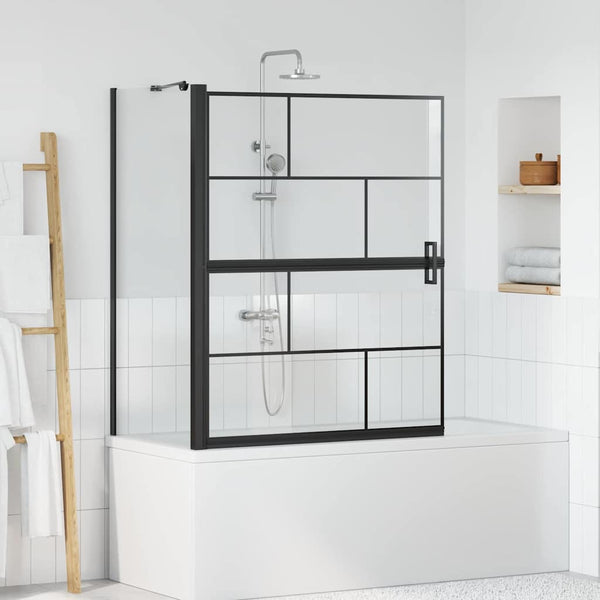 Kylpy suihkuverho Musta ja läpinäkyvä 100 x 68 x 128 cm