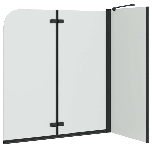 Suihkuseinä Musta 120 x 68 x 130 cm ESG-lasi ja alumiini