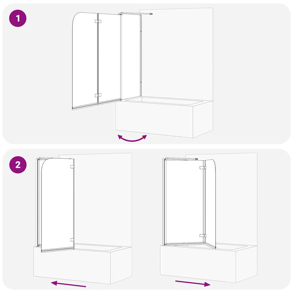 Suihkuseinä Musta 120 x 68 x 130 cm ESG-lasi ja alumiini