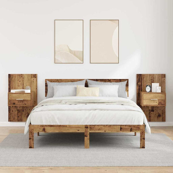 Vanhan puun sängynkaappi 2 kpl 48.5 x 32.5 x 80 cm Tekninen puu