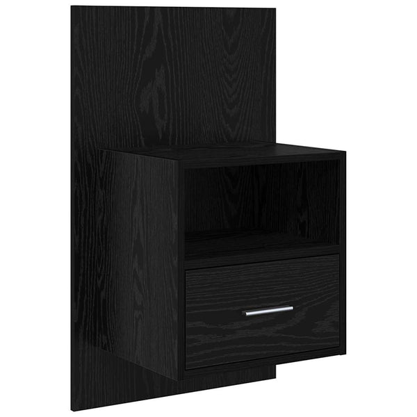 Sängynkaappi 2 kpl 48.5 x 32.5 x 80 cm Mustasta tammesta Tekninen puu
