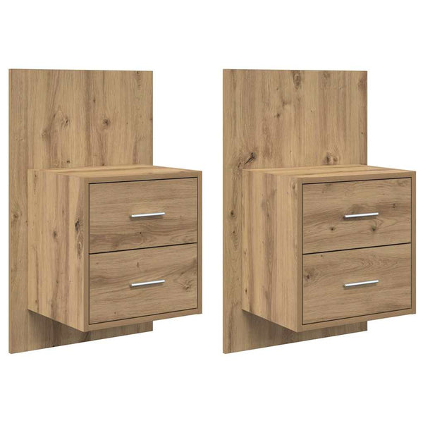 Seinälle kiinnitettävä yöpöytäkaappi 2 pcs Artisan tammi