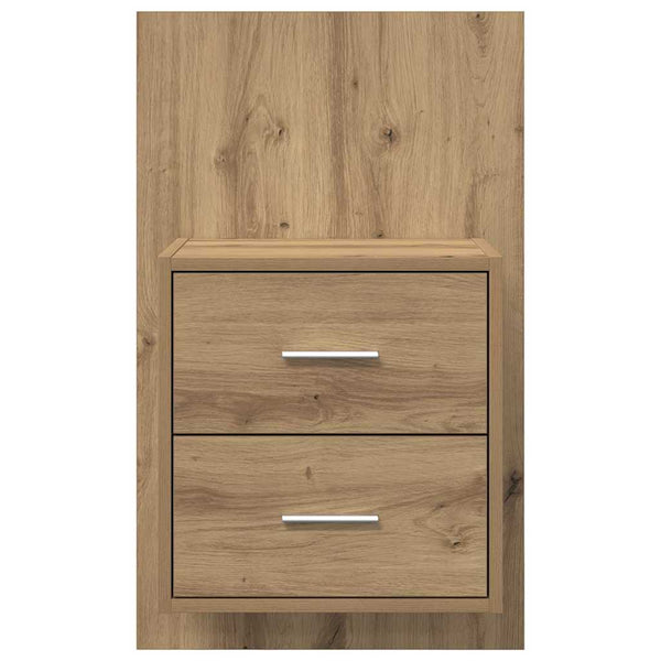 Seinälle kiinnitettävä yöpöytäkaappi 2 pcs Artisan tammi