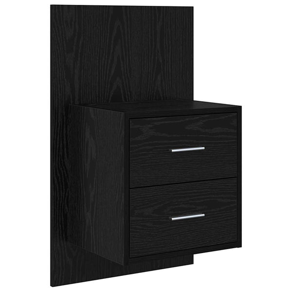 Seinälle kiinnitettävä yöpöytäkaappi 2 pcs Musta tammi.