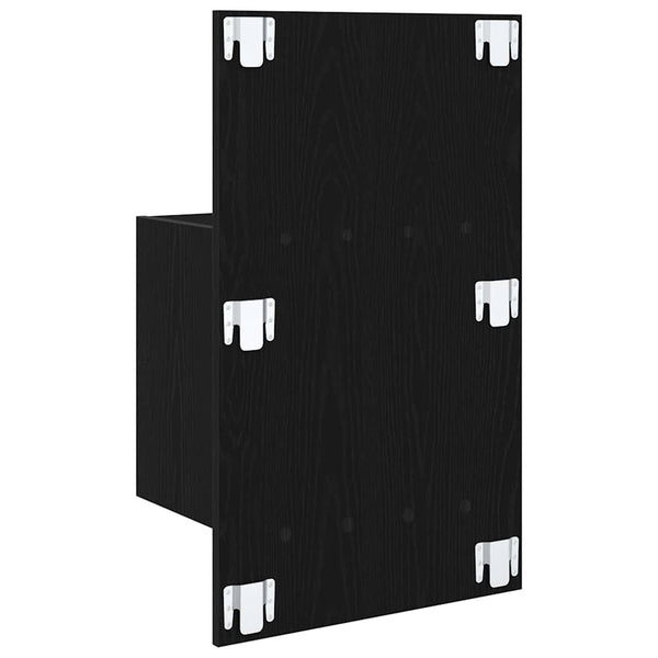 Musta tammi sängynkaappi 2 kpl 48.5 x 32.5 x 80 cm Tekninen puu