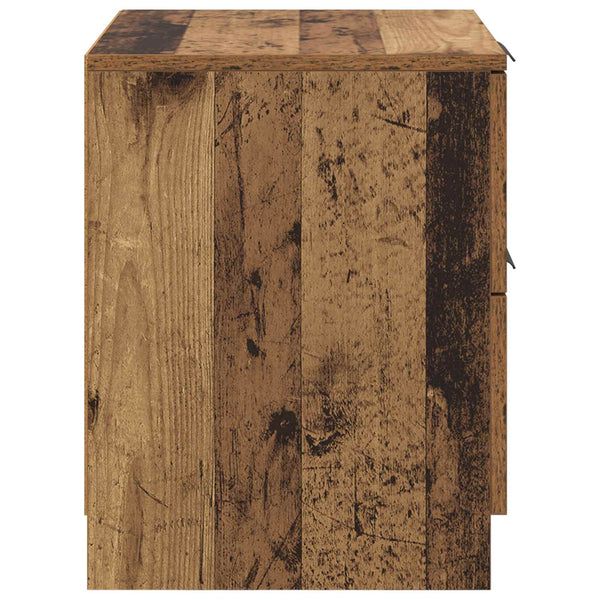 Yöpöytäkaappi 2 kpl Vanha puu 45 x 39 x 50cm Tekninen puu