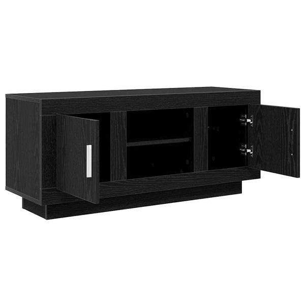 TV-kaappi, musta tammi. Tekninen puu, mitat 102 x 35 x 45 cm.