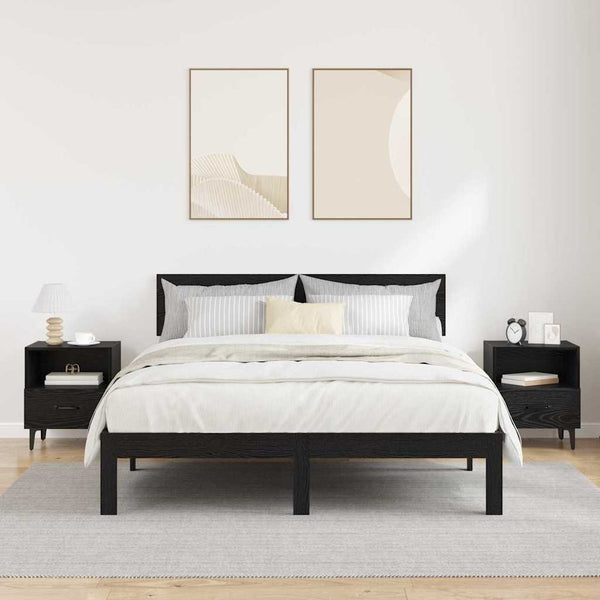 Yöpöytäkaappi 2 pcs Musta tammi 40 x 35 x 47.5 cm Tekninen puu