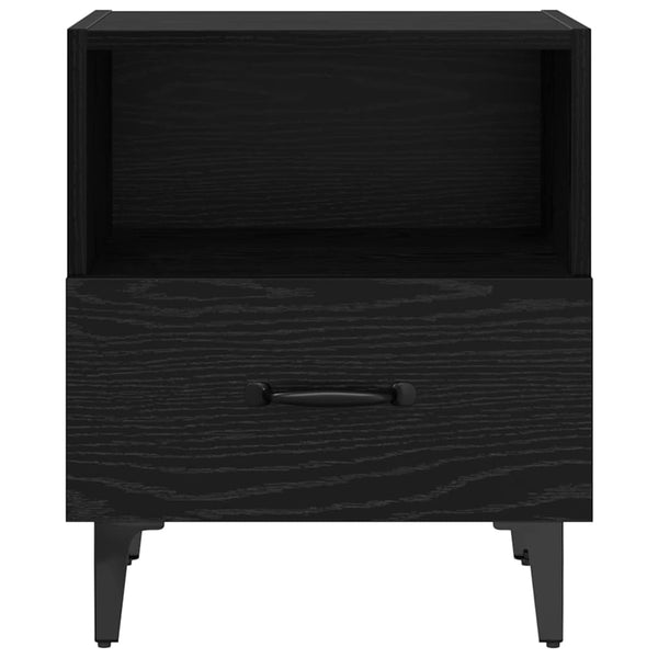 Yöpöytäkaappi 2 pcs Musta tammi 40 x 35 x 47.5 cm Tekninen puu