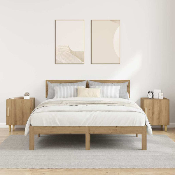 Yöpöytäkaappi 2 pcs Artisan tammi 40 x 40 x 50 cm Tekninen puu
