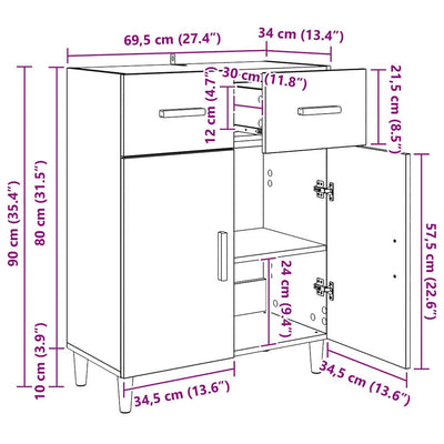Artesaani tammi sivupöytä Cheape 34x69.5x89cm (puinen)