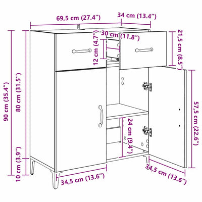 Artesaani tammi sivupöytä Eugenica 34x69.5x90cm (puinen)
