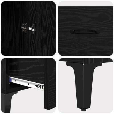 Korkea kaappi laatikon kanssa Musta tammi. 70 x 31 x 115 cm