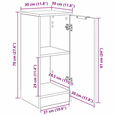 Artesaani tammi sivupöytä Demetrian 30x30x70cm (puinen)