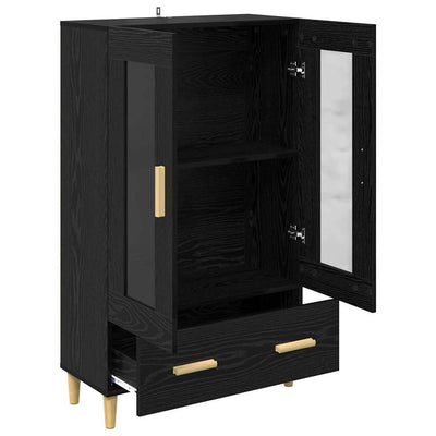 Korkea kaappi Musta tammi. 70 x 31 x 115 cm Tekninen puu