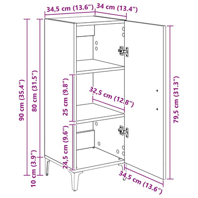 Artesaani tammi sivupöytä Reinhild 34.5x34x90cm (puinen)