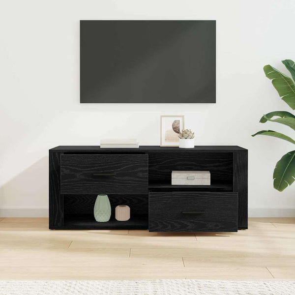 Musta tammi TV-kaappi. 100 x 35 x 40 cm Tekninen puu