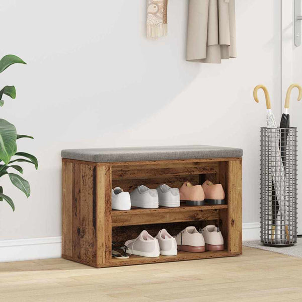 Kenkäteline 75 x 35 x 45 cm Tekninen puu Vanha puu