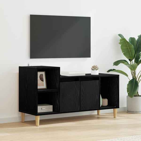 Tekninen puu TV-kaappi, Musta tammi. Koko: 100 x 35 x 55 cm