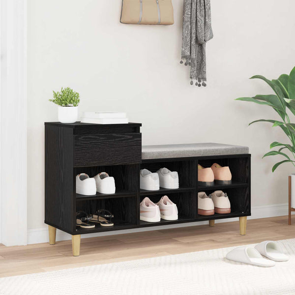 Kenkäkaappi 102 x 36 x 60 cm Tekninen puu Musta tammi
