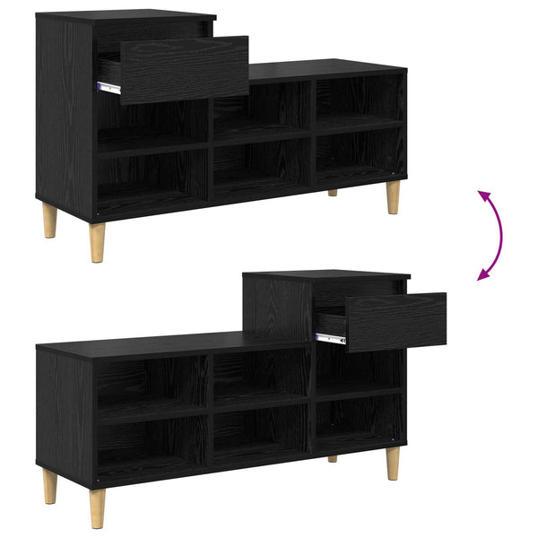 Kenkäkaappi 102 x 36 x 60 cm Tekninen puu Musta tammi