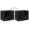 Yöpöytäkaappi Musta tammi 60 x 36 x 45 cm Tekninen puu