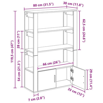 Artesaani tammi sivupöytä Petrucu 30x80x119.5cm (puinen)