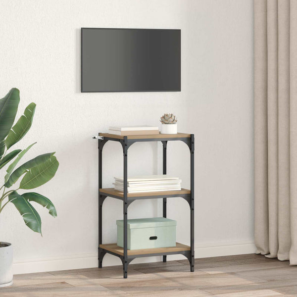 Kirjahylly 3 tasoa 40 x 33 x 70,5 cm Hienosahattu puu ja rauta