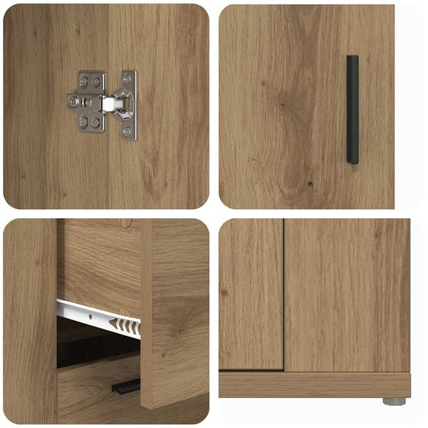 laatikon kanssa artesaani tammi 100 x 33 x 59.5 cm Tekninen puu